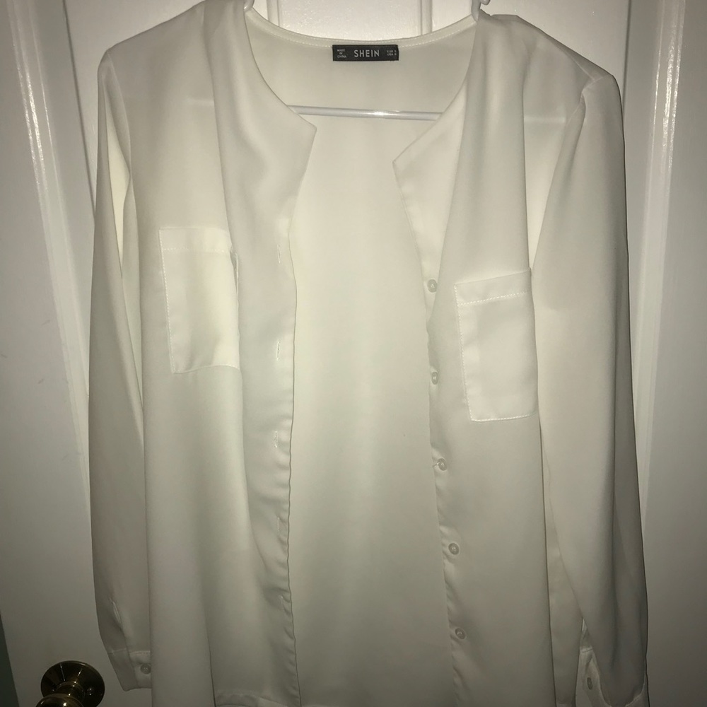 SHEIN White Chiffon Blouse